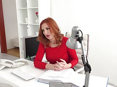 Red-haired office girl Eva Berger engages in hot extracurricular activities