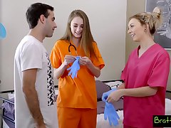 Intern nurse Chloe Temple and her best GF assay stepbrother's cock